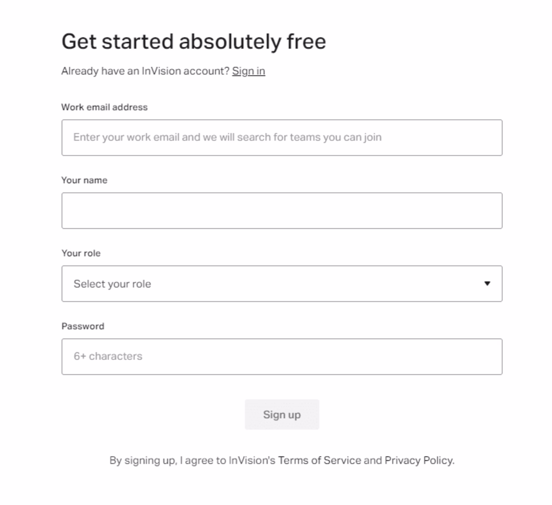 Visual - invision-signup