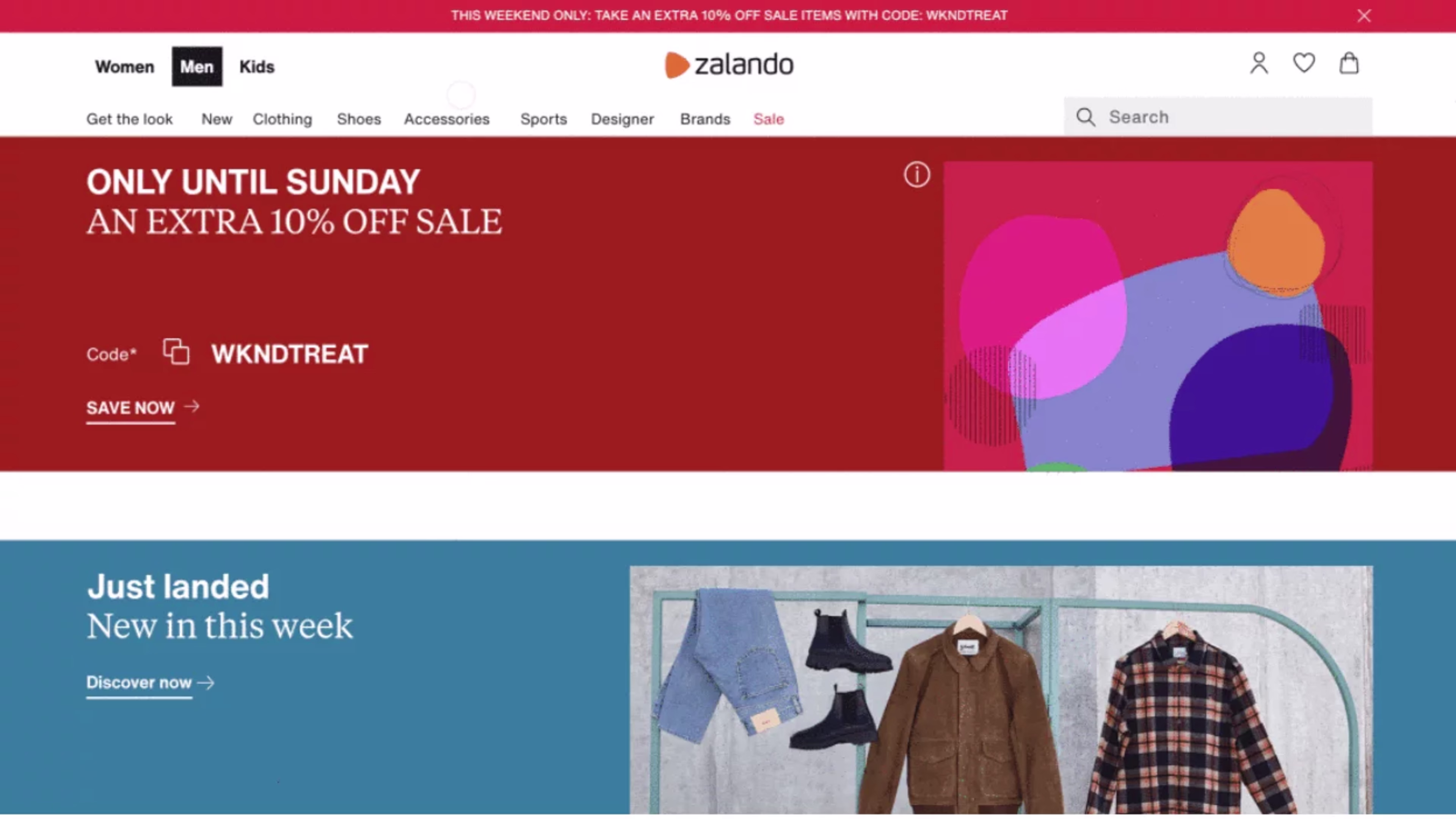 Zalando homepage