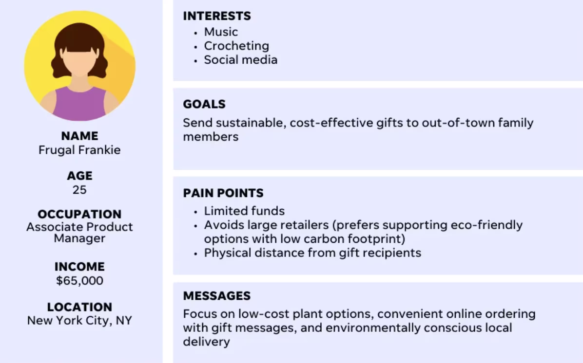 Buyer persona example