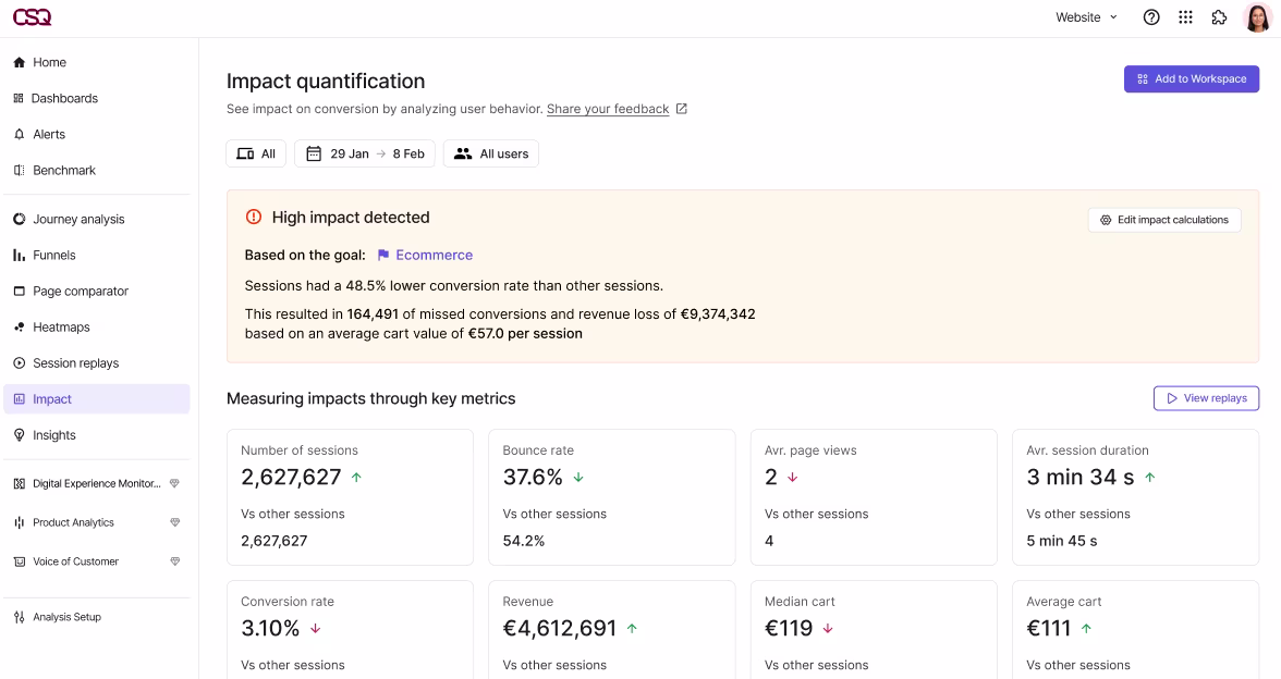 Visual -> impact qualification
