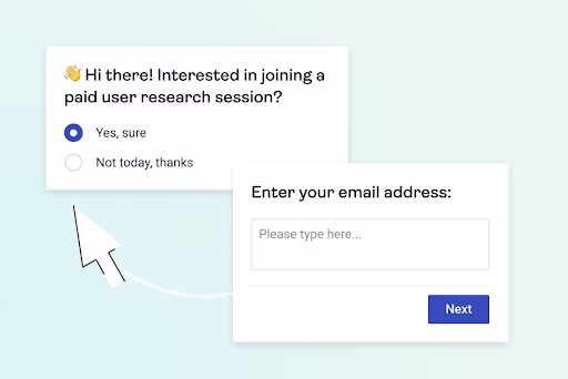 User testing survey template image