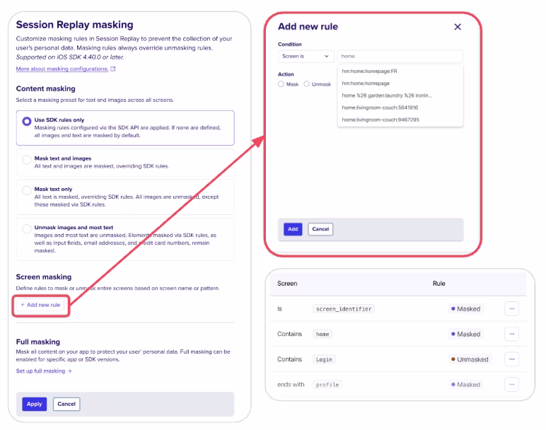 Session Replay - Remote Screen Masking – By Screen