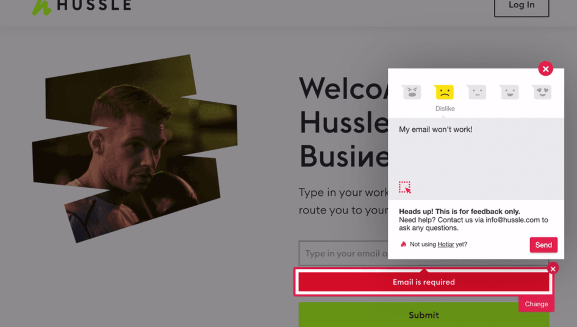Customer Story - Hussle - Image 6 (incoming feedback)