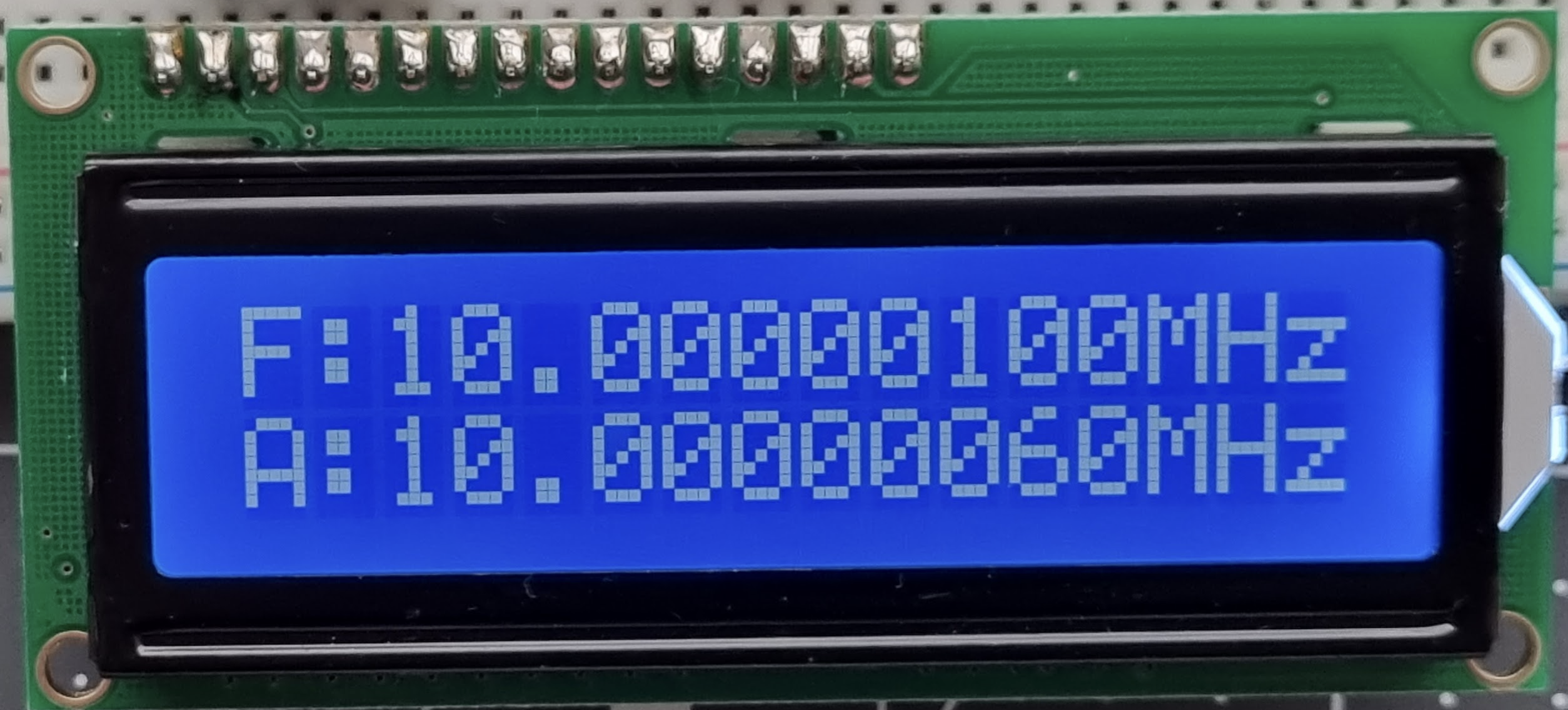 Picture of LCD screen output