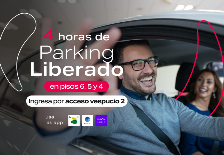 4 horas liberadas en Parking Mallplaza Vespucio