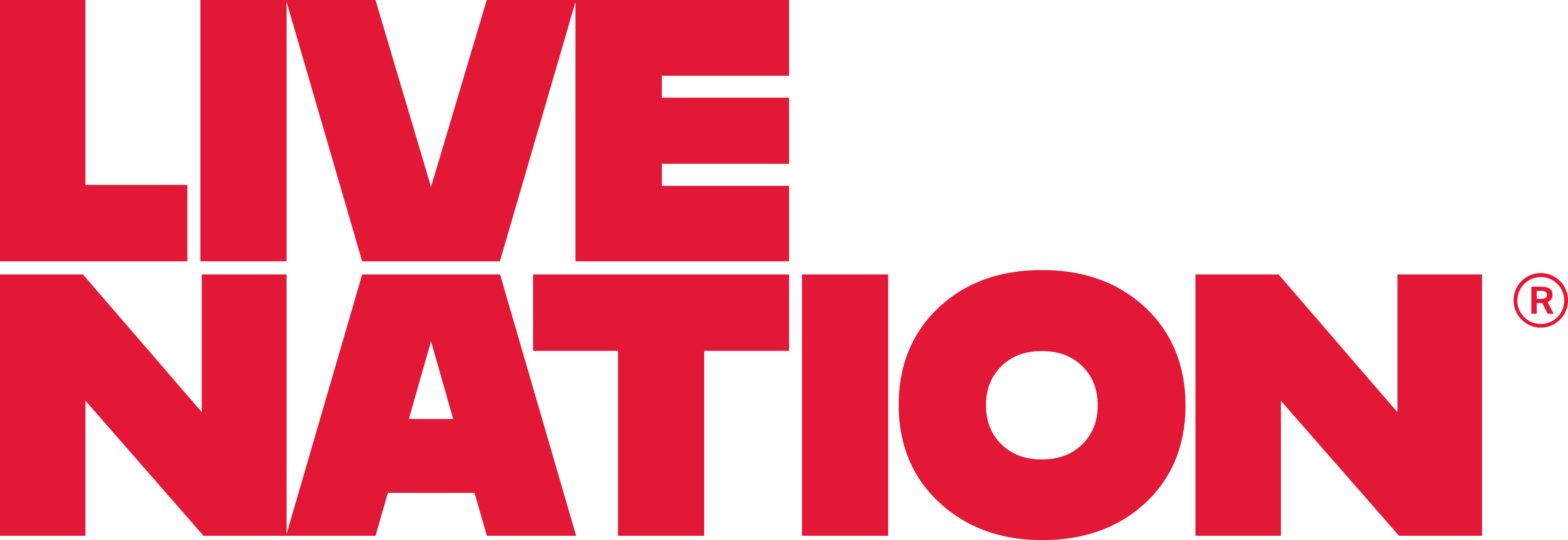 Logo de Live Nation en lettres majuscules rouges.
