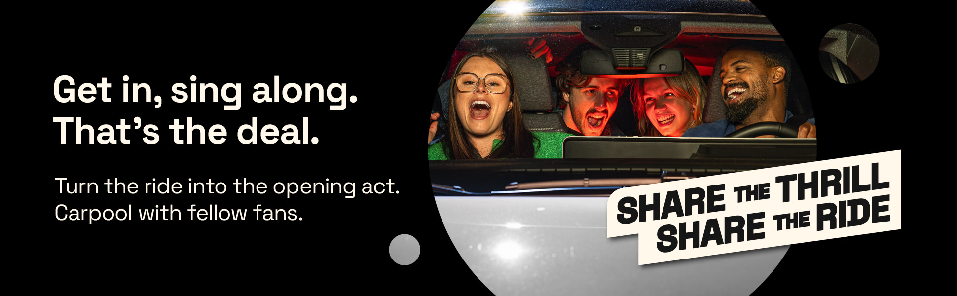 Share the thrill, share the ride banner