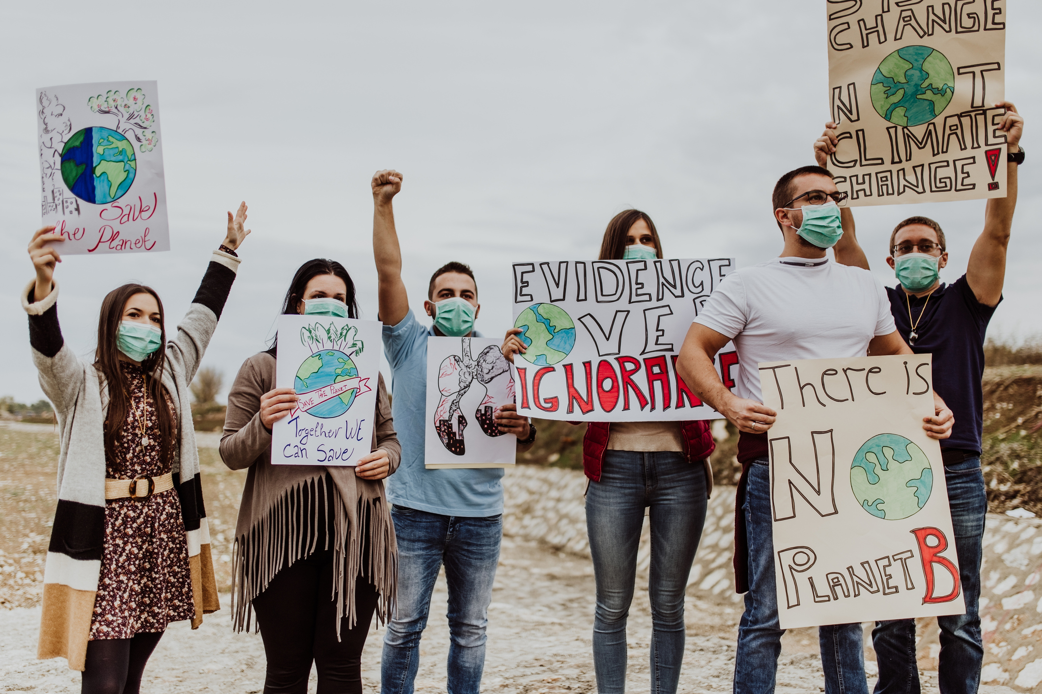 Climate activists protesting.