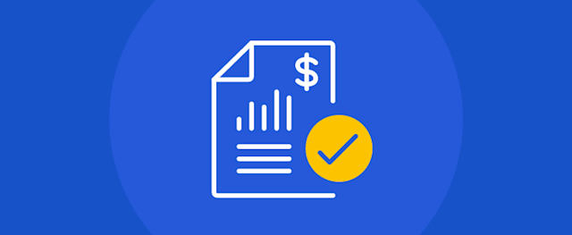 Personal loan approval with financial documents and a checkmark.