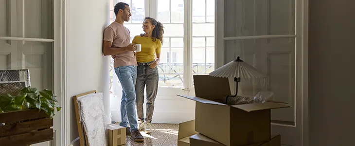 A first-time buyer moves into their new home.