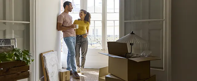 A first-time buyer moves into their new home.