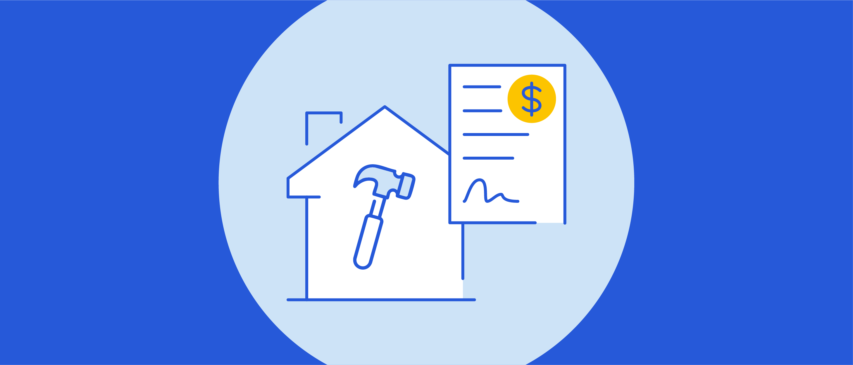 Illustration of a construction loan: using funds to build or renovate a home.