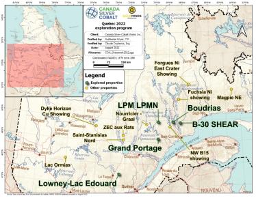 Update on Grassroots Exploration at Five Battery Metals Properties in Quebec