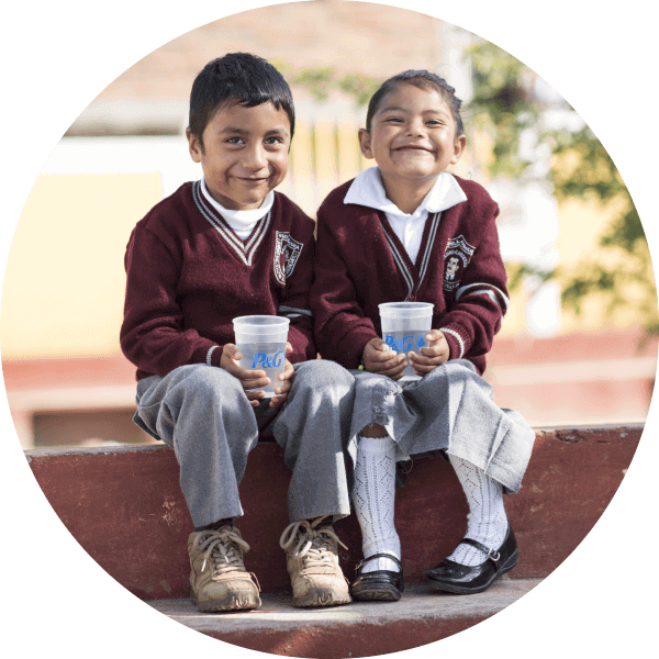 Children playing with water