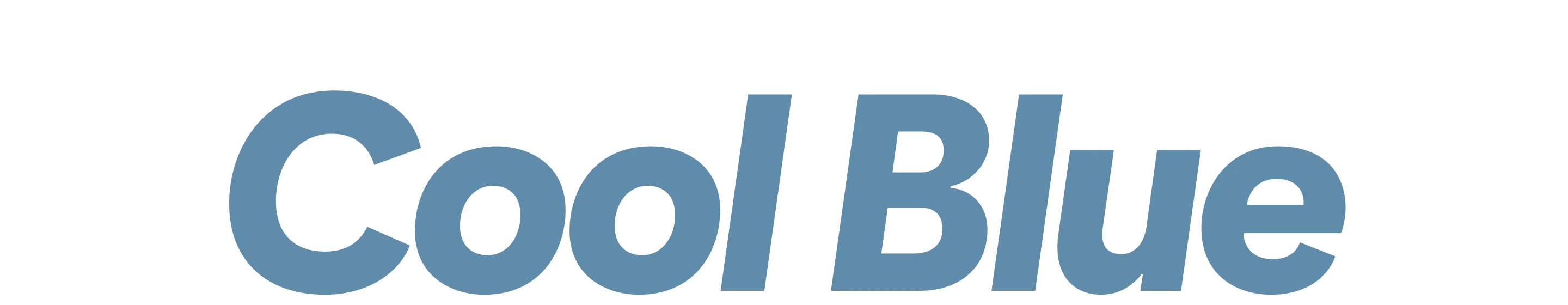 Der Begriff „Cool Blue“ wird in fetter hellblauer Schrift angezeigt.