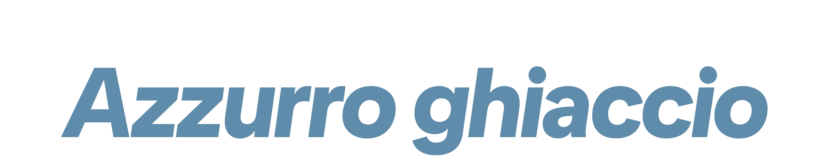 Le parole "Azzurro ghiaccio" appaiono in un font in grassetto di colore azzurro.