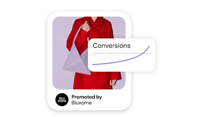 A graph shows conversions going up on a product Pin of a red coat