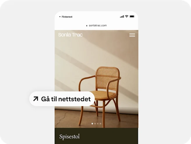 En stolannonse bruker en dyplenke til mobil for å hjelpe folk med å handle.