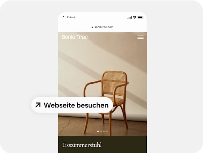 Eine Anzeige für Stühle mit einem Mobile Deep-Link, der Nutzer*innen das Shoppen vereinfacht.