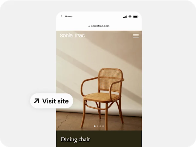 A chair ad uses a mobile deep link to help people shop.