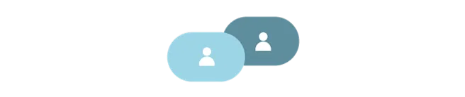 Icons with outlines of people