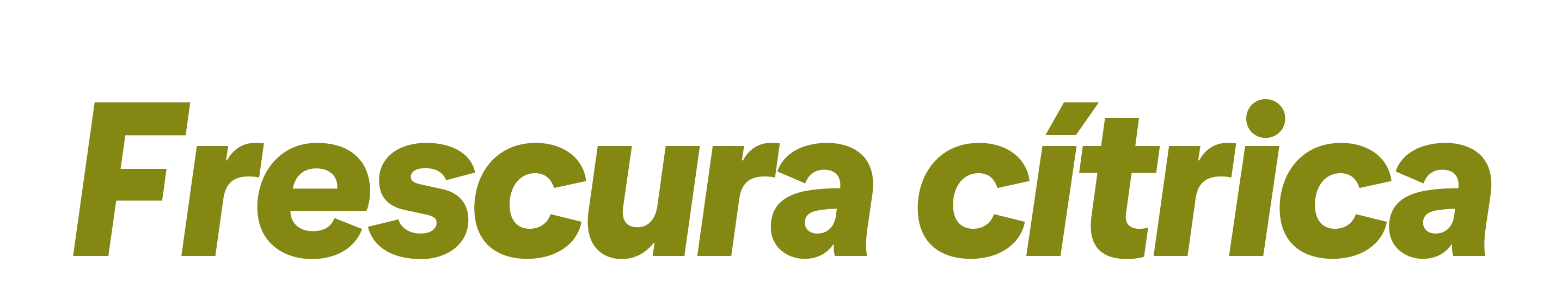 La palabra “Frescura cítrica” en una fuente verde y negrita.