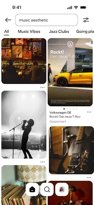 Pinboard with yellow Volkswagen