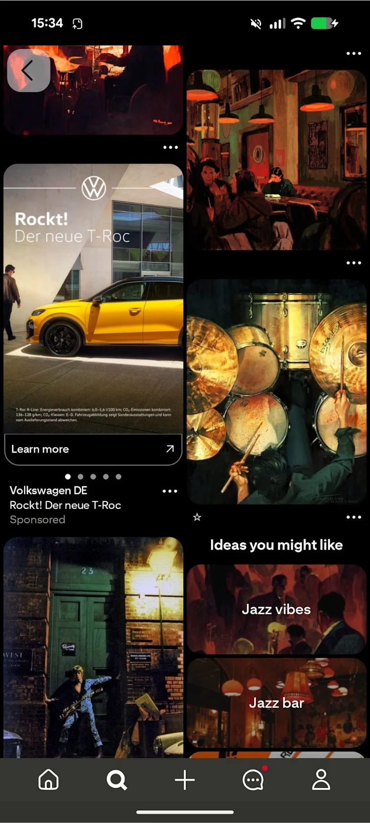 Pinboard with yellow Volkswagen