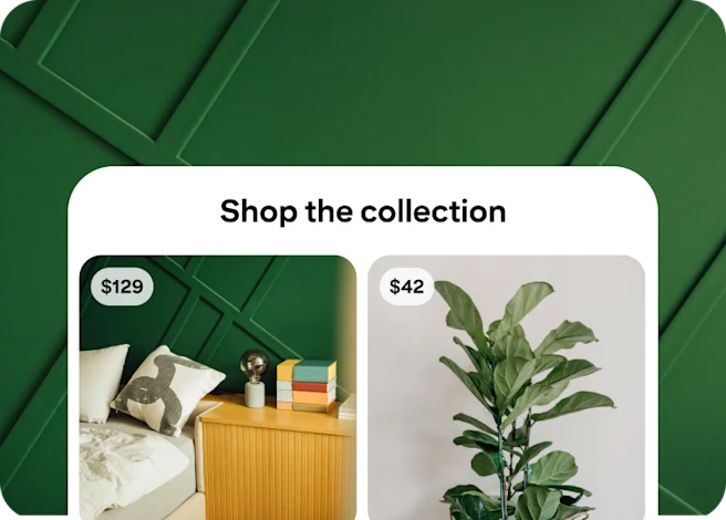 A Collections ad shows various home décor items, along with their prices.