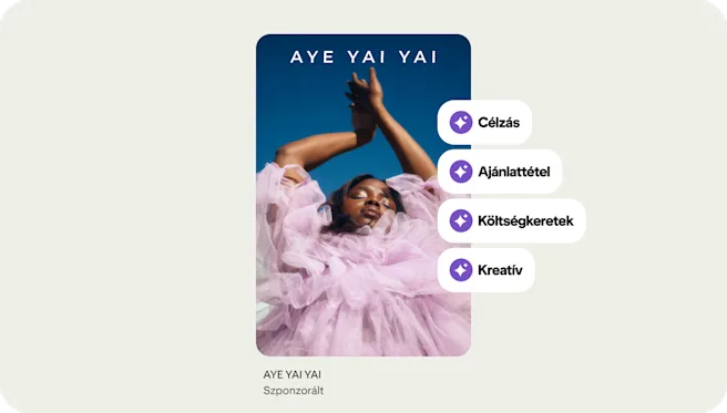 Az Aye Yai Yai nevű márka termékpinje a Pinterest Performance+ funkcióit használja, például a célzást, az ajánlattételt, a költségkeretet és a kreatív tartalmat.