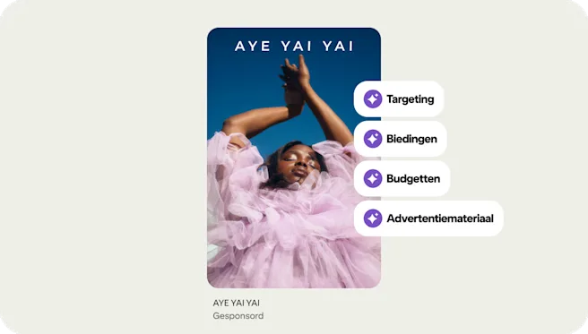 Een productpin van het merk Aye Yai Yai die gebruikmaakt van Pinterest Performance+ functies zoals targeting, biedingen, budgetten en advertentiemateriaal.