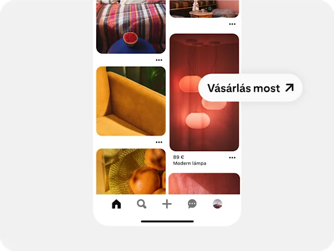 A lámpát hirdető pin közvetlen linkeket használ a kattintások ösztönzésére.