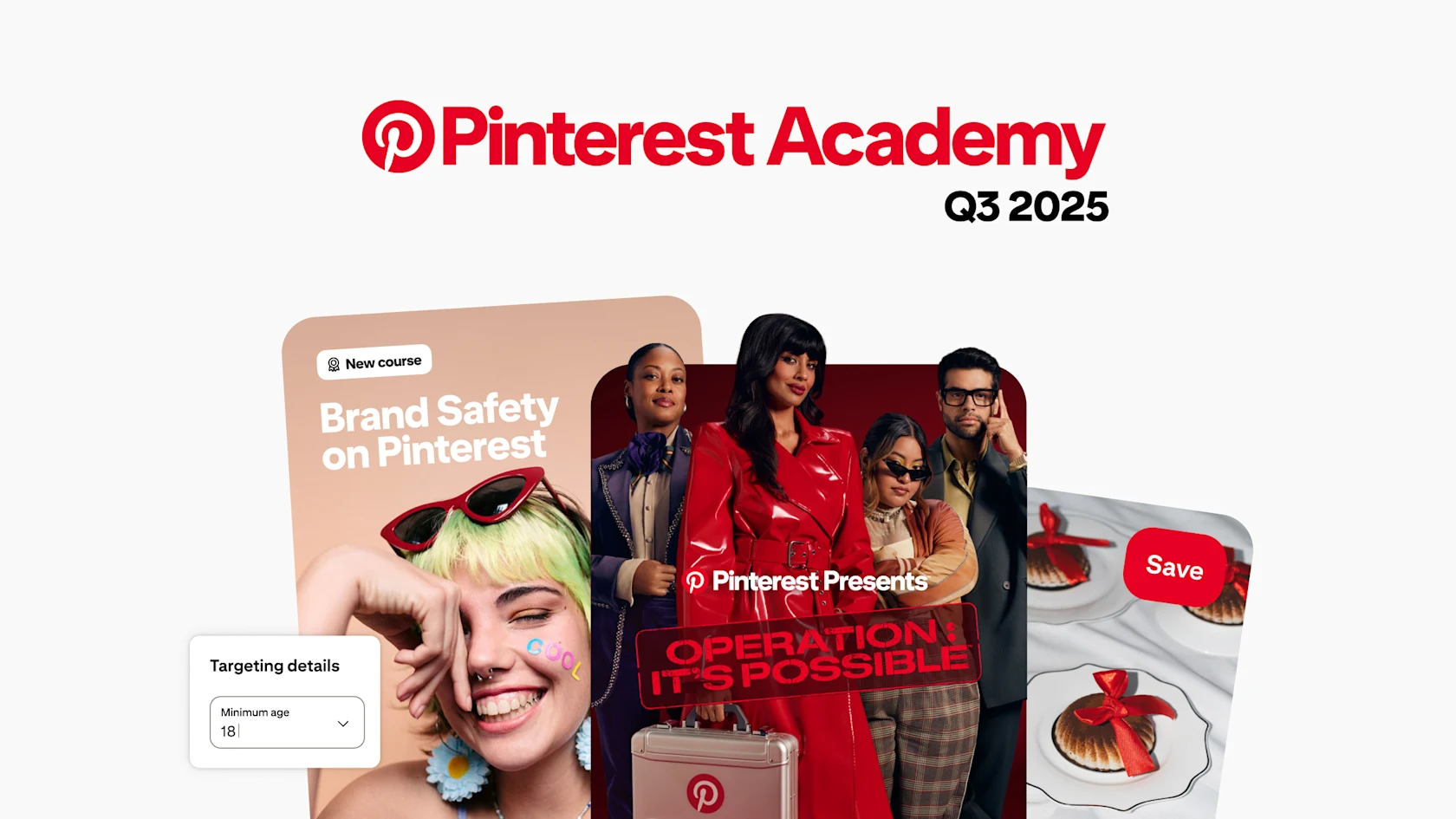 Thumbnail images of what’s new from Pinterest Academy.