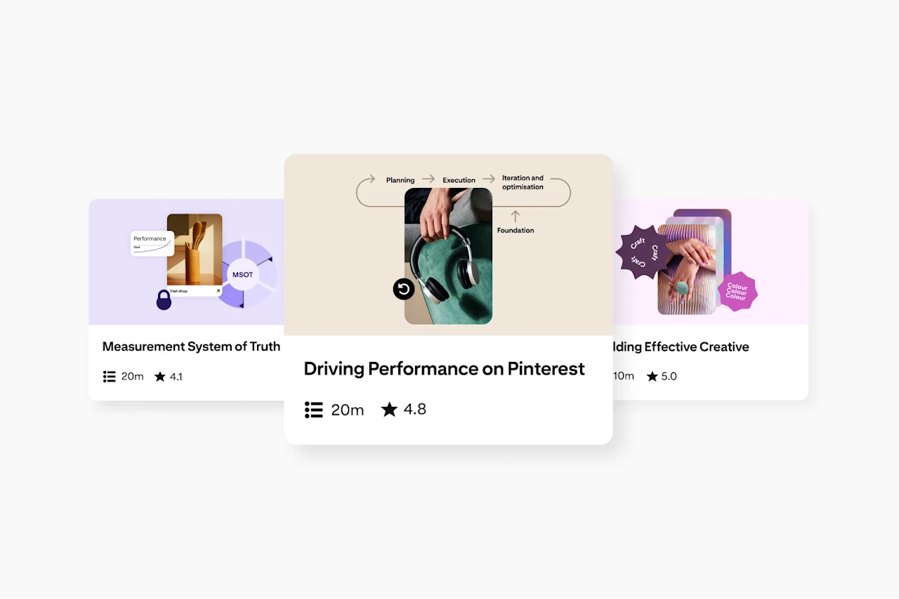 Thumbnail images of the new available courses.
