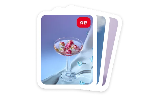 紫色を背景にして、白いリネンの上にカラフルなカクテルが置かれている画像