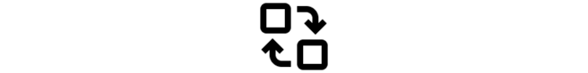Two overlapping rectangles with a circular arrow connecting them