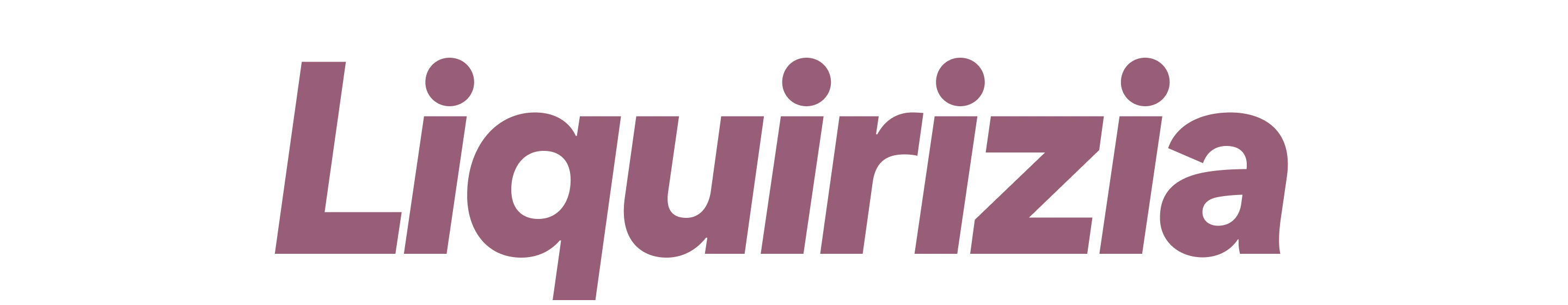 La parola "Liquirizia" in un font viola scuro in grassetto.