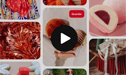 Un videoclip de un feed festivo de Pinterest en el que aparecen comida y decoraciones.
