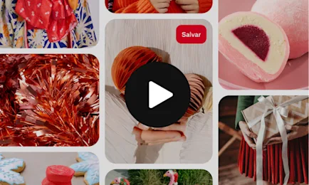 Videoclipe de um feed de fim de ano no Pinterest com comida e decoração