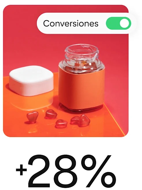 Un Pin en el que se muestran vitaminas, con elementos que sugieren que es parte de una campaña de conversiones.