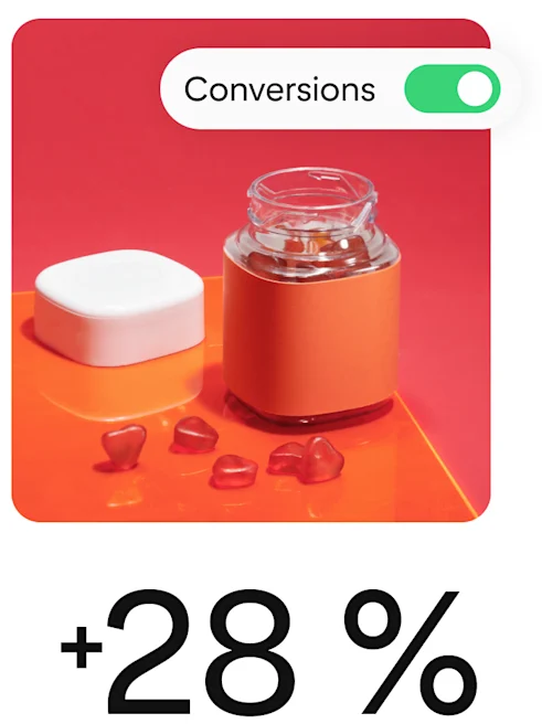 Une Épingle montrant des vitamines, accompagnée d’éléments suggérant qu’il s’agit d’une campagne de conversion.