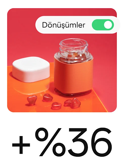 Pinde , dönüşümler için bir kampanya öneren unsurlarla birlikte vitaminler gösteriliyor.