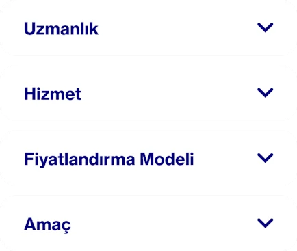 Çalışacağınız Pinterest Partner'ları nasıl seçeceğinizi gösteren sözcükler: uzmanlık, hizmet, fiyatlandırma modeli ve hedef