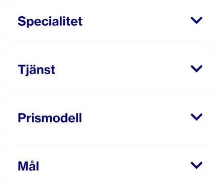 Ord som visar hur du väljer Pinterest Partners att arbeta med: specialitet, service, prissättningsmodell och mål