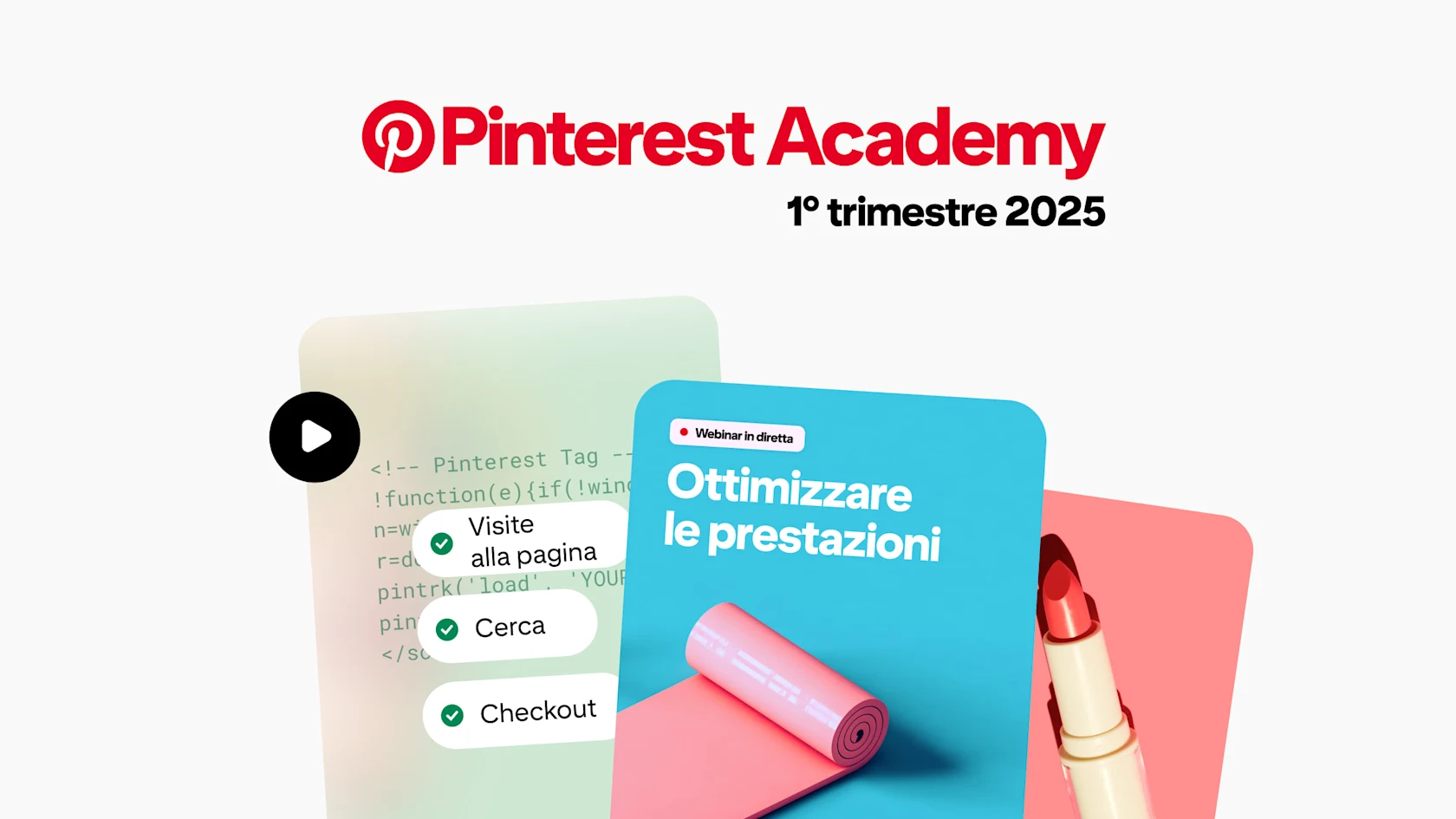 Immagini di contenuti didattici di Pinterest Academy.