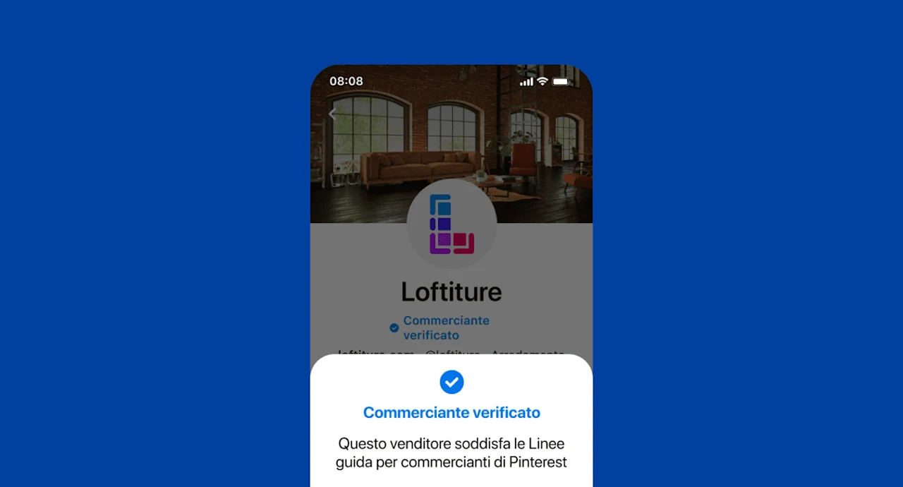 Pin on a blue background for a brand called Bluxome, featuring a light pink scarf draped across a white chair and including values-based badges: eco-friendly, inclusive and invested in good