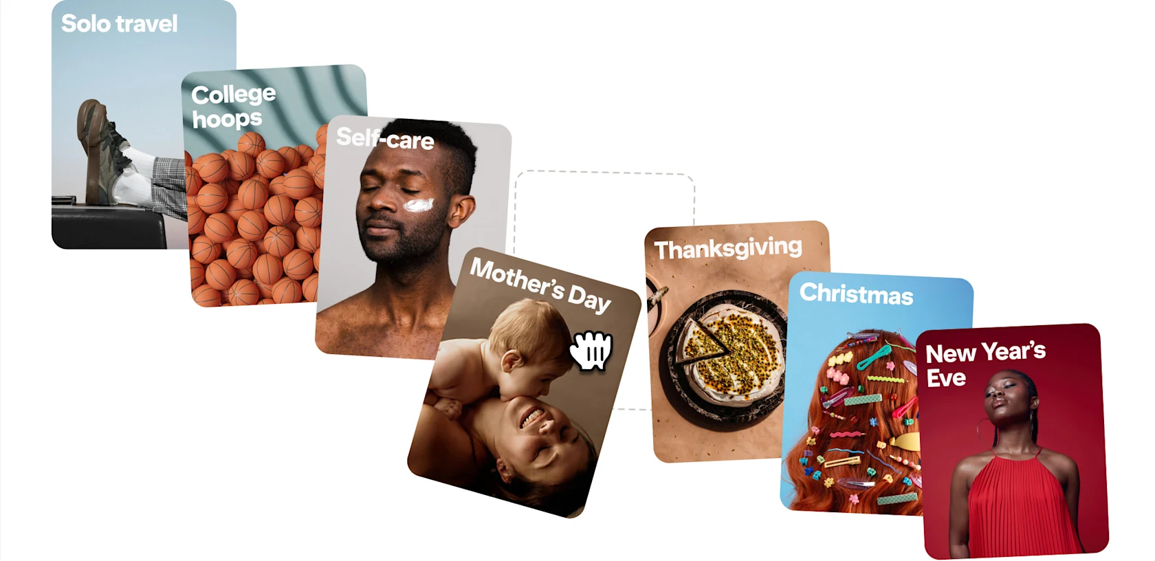 A series of images depicts planning for different types of moments through the year.