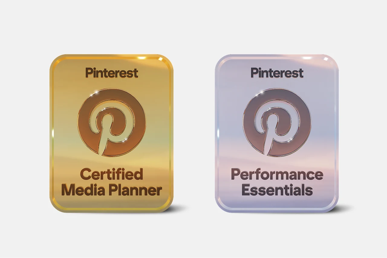 “Certified Media Planner" and a silver badge for "Performance Essentials”.