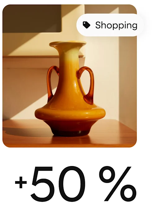 Une Épingle disponible à l’achat montrant une carafe marron et accompagnée d’une icône indiquant que l’on peut l’acheter.