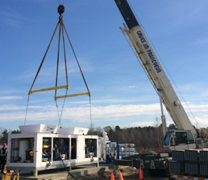 CNG Station being constructed with a crane